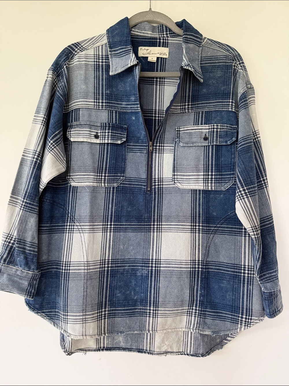 Vintage Havana Buffalo Plaid Washed Pullover Shirt NWT sz S